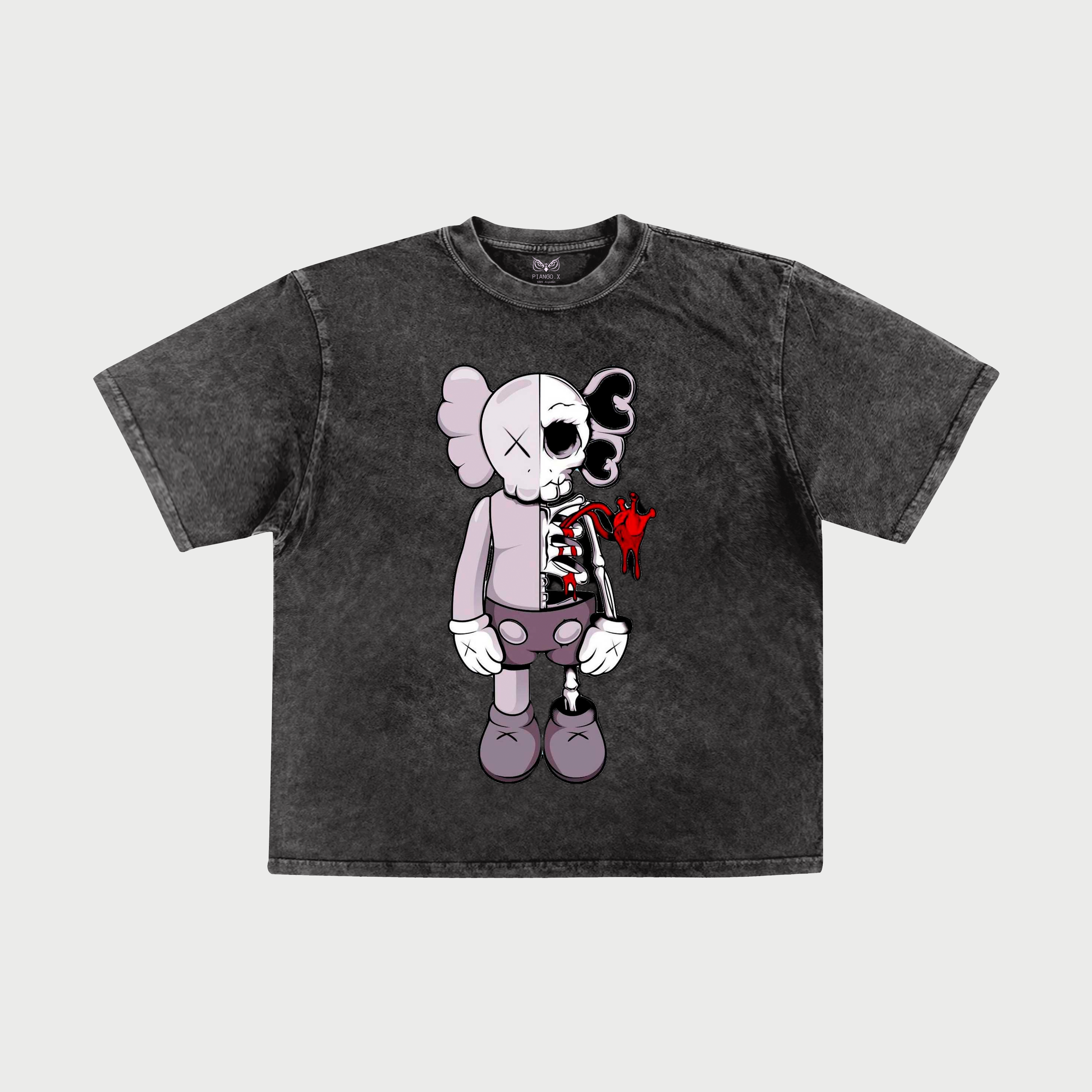 KAWS-heart - Oversize | Black Faded